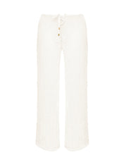 Load image into Gallery viewer, Low Waist Straight Pants Bottom - Off-White Crochet Flowers
