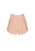 Load image into Gallery viewer, Short Pleat Detail Tailored Waistband - Peach Linen