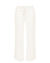 Load image into Gallery viewer, Low Waist Straight Pants Bottom - Off-White Crochet Flowers