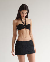 Load image into Gallery viewer, Ruched Mini Skirt Bottom - Black Knit