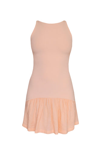 Ruched Mini Dress - Peach