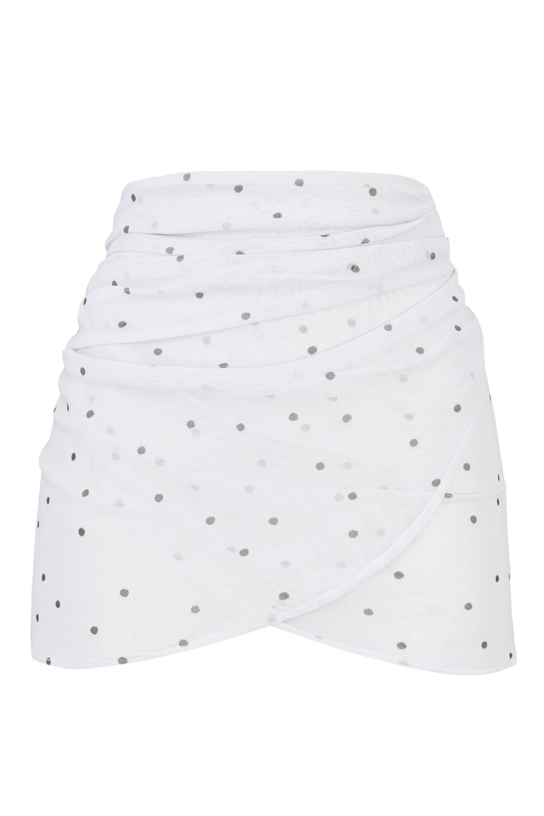 Short Sarong Bottom - Off-white Polka Dot Print