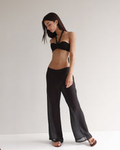 Load image into Gallery viewer, Eyelet Strap Ring Detail Bikini Top - Black Crepe