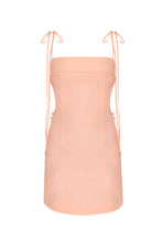 Load image into Gallery viewer, Lunar Cutout Short Dress - Peach Linen