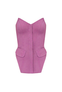 Tailored Structured Vest Top - Purple Linen