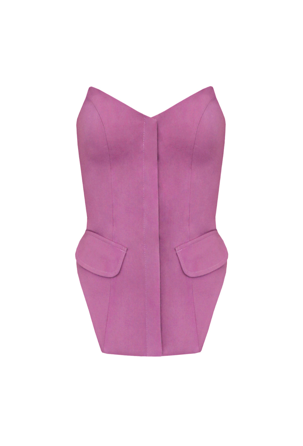 Tailored Structured Vest Top - Purple Linen