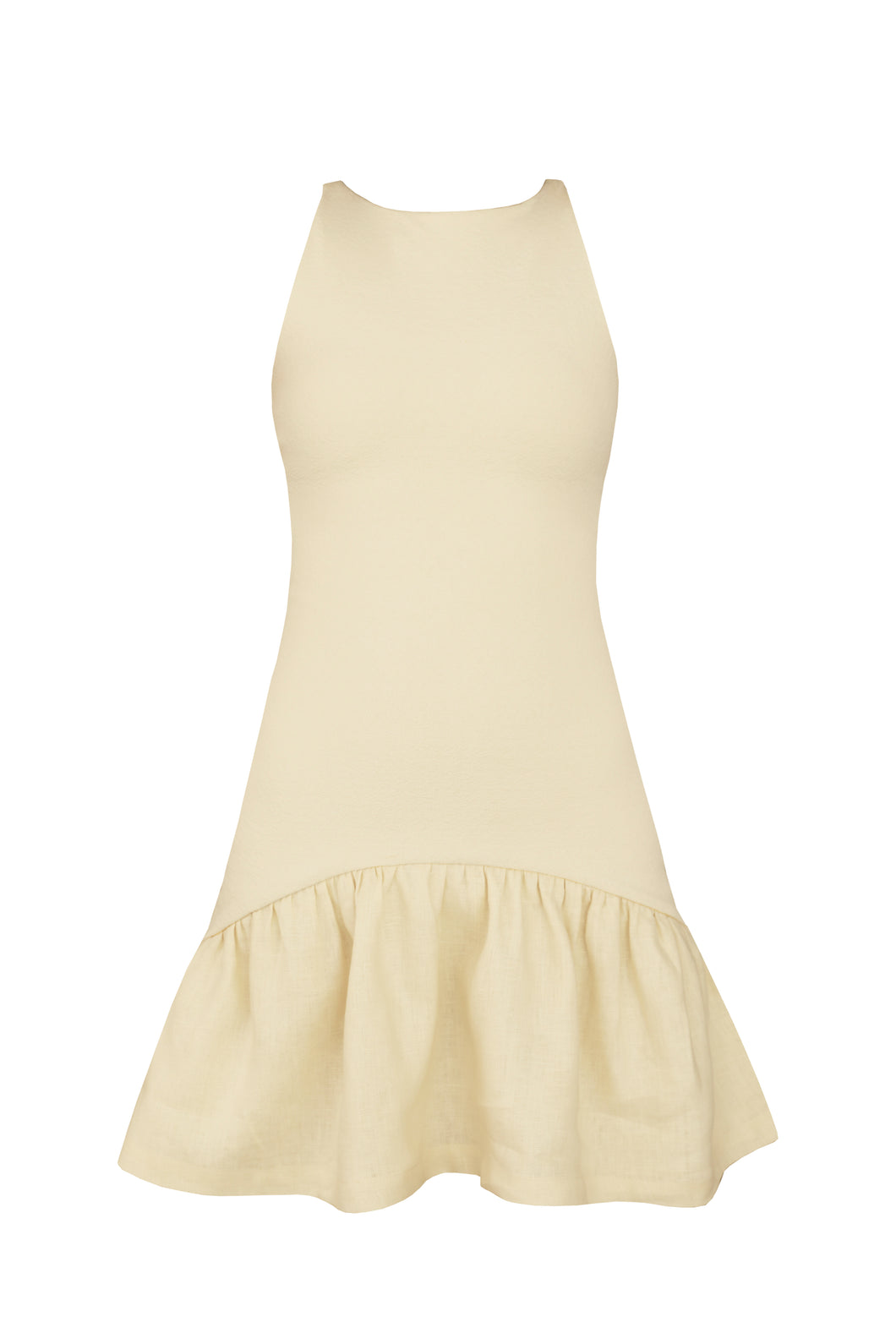 Ruched Mini Dress - Creamy