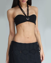 Load image into Gallery viewer, Ruched Mini Skirt Bottom - Black Knit