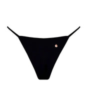 Load image into Gallery viewer, Triangle With Fixed Strap Bikini Bottom - Black Ribbed