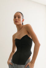 Load image into Gallery viewer, Tailored Structured Vest Top - Black