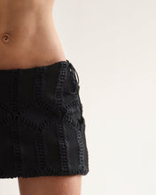 Load image into Gallery viewer, Ruched Mini Skirt Bottom - Black Knit