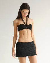 Load image into Gallery viewer, Ruched Mini Skirt Bottom - Black Knit