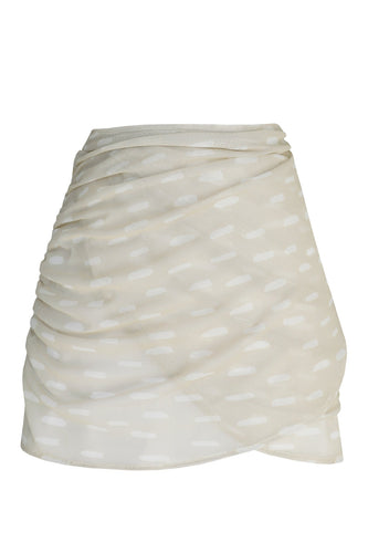 Short Sarong Bottom - Creamy Streaked Print