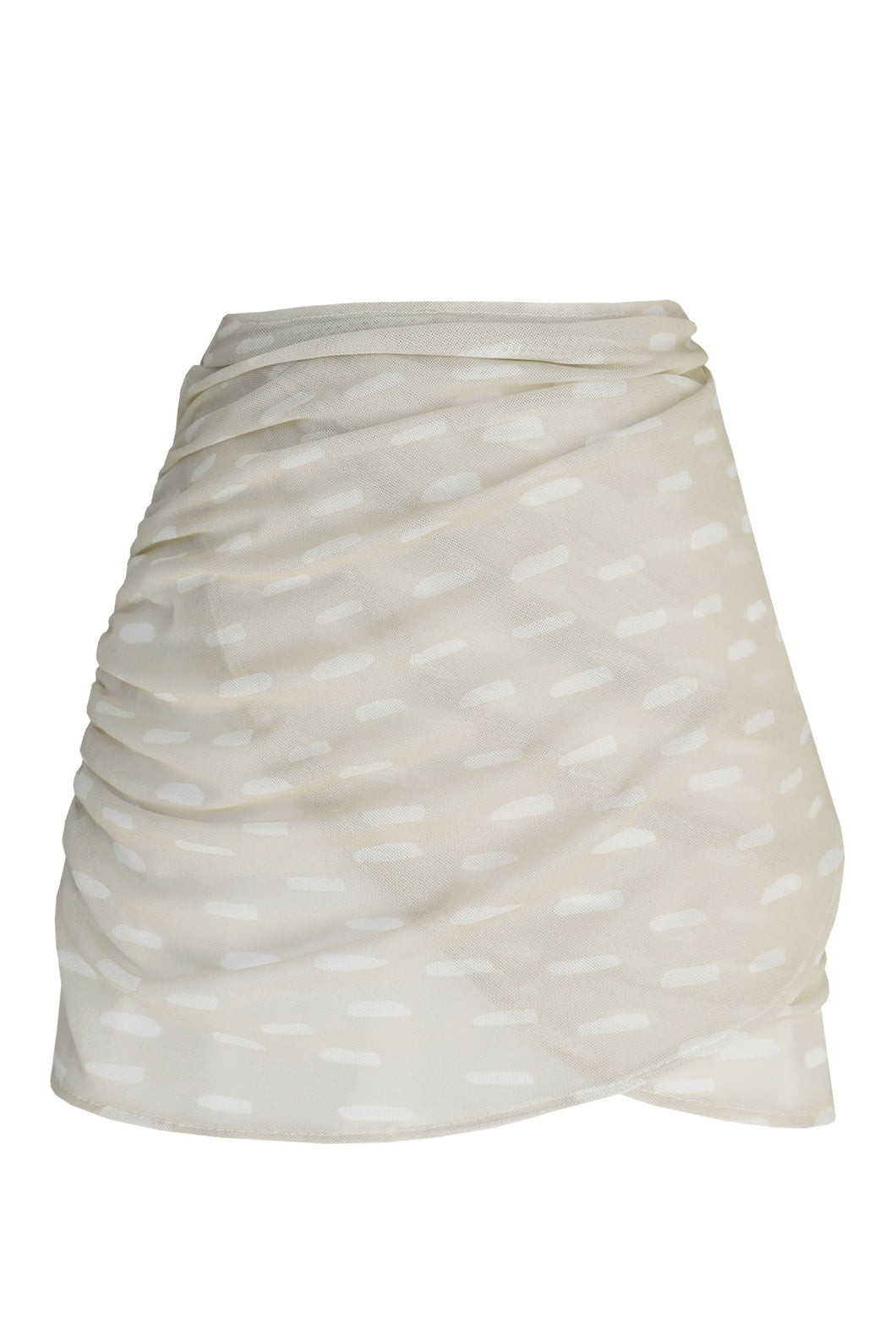 Short Sarong Bottom - Creamy Streaked Print