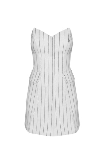 Structured TQC Dress - Off Chalk Scratch