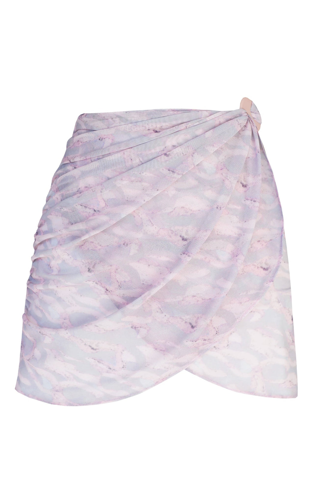 Short Sarong Bottom - Pink Abstract Print