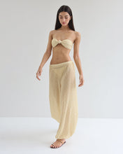 Load image into Gallery viewer, Front Knot TQC Bikini Top - Neutral Square Print