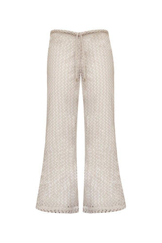 Crochet Rimini low waist straight trousers Bottom - Natural