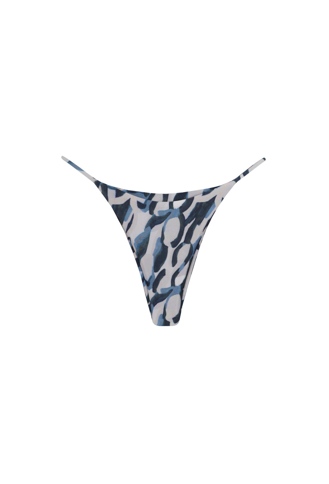 Triangle With Fixed Strap Bikini Bottom - Print Grey