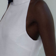 Load image into Gallery viewer, Cut Out Crop Blouse Top - Off-White Linen