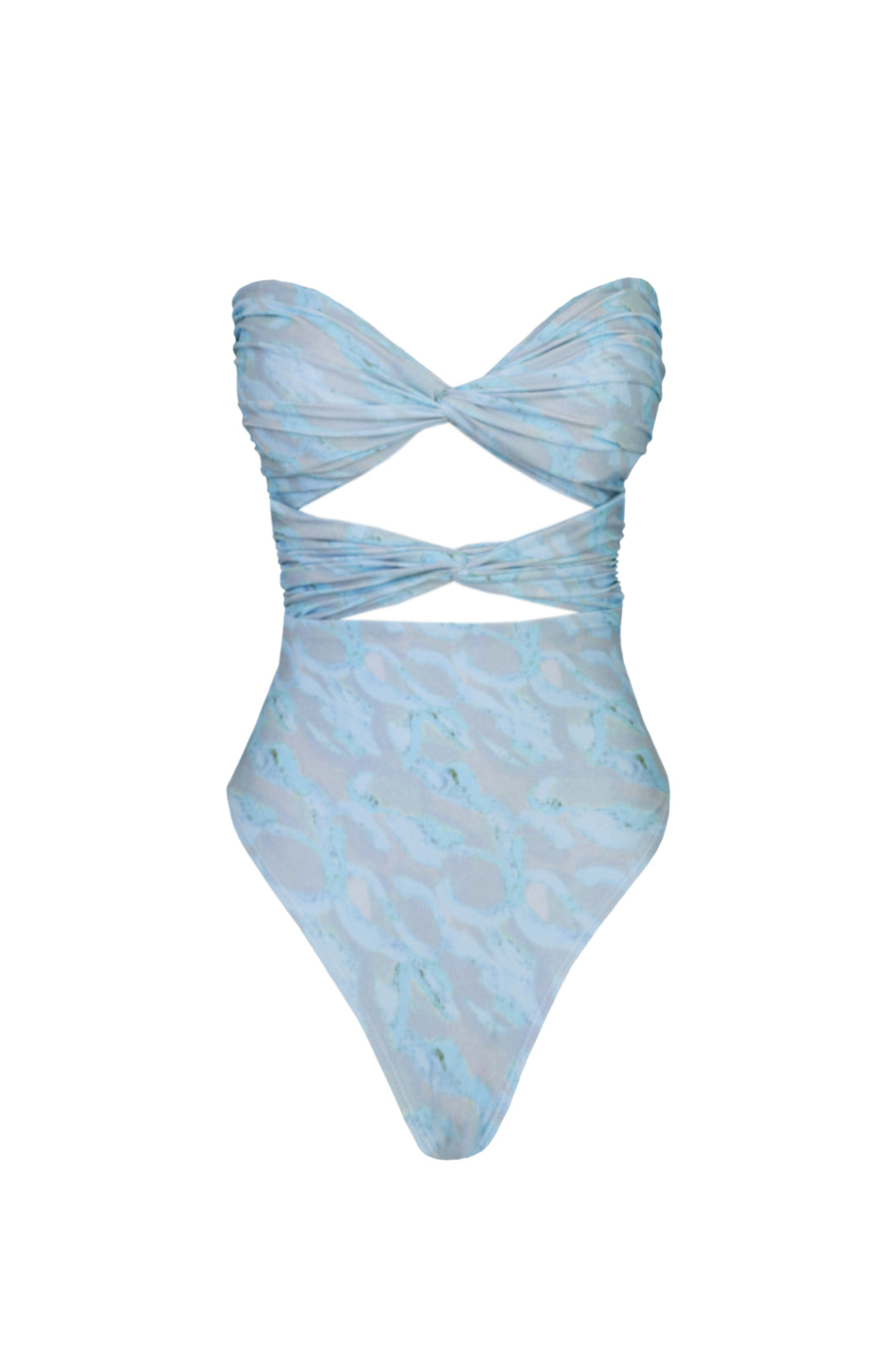 Fitting Swimsuit - Blue Abstract Print
