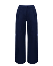 Load image into Gallery viewer, Pleated Pocket Pants Bottom - Navy Blue Denim
