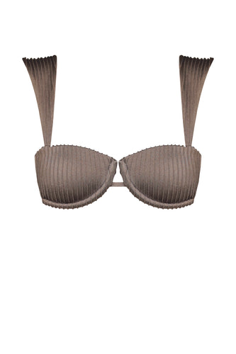 Nervura Structured Bikini Top - Chestnut