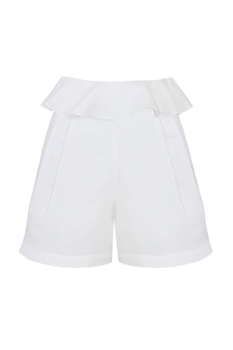 Short Frill Tailoring - Off-White Linen