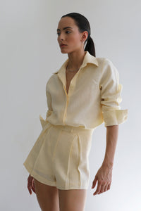 Tailoring Shirt Top - Creamy Linen