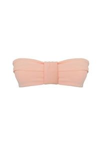 Pleated straight Bikini Top - Peach