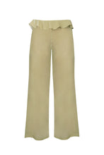 Load image into Gallery viewer, Low-Rise Straight-Leg with Ruffle Detail Pants Bottom - Olive Green