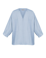 Load image into Gallery viewer, Cut-Out Tunic Shirt - Textured Light Blue