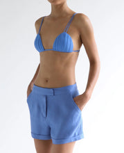 Load image into Gallery viewer, Straight Mini Shorts Bottom -  Porcelain Blue
