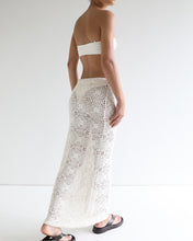 Load image into Gallery viewer, Low Waist Straight Crochet Maxi Skirt Bottom - Off-White Crochet