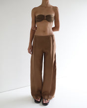 Load image into Gallery viewer, Pleated Pants Bottom - Earth Brown Linen