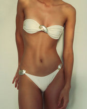 Load image into Gallery viewer, Triangle With Fixed Strap Organic Sea Shell Bikini Bottom - Off-White