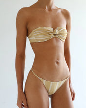Load image into Gallery viewer, Triangle With Fixed Strap Bikini Bottom - Banoffee Stripes