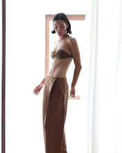 Load image into Gallery viewer, Square Bandeau Ring Bikini Top - Brown