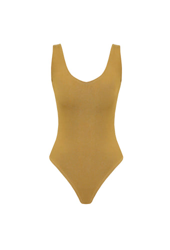 Round Neck Swimsuit - Dijon