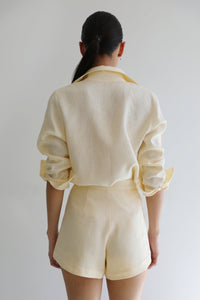 Tailoring Shirt Top - Creamy Linen