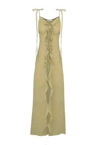 Bias Ruffle Cover-Up - Olive Green
