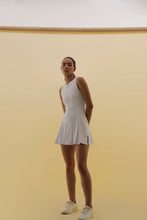 Load image into Gallery viewer, Pleated Stitching Dress with Fixed Shorts - White