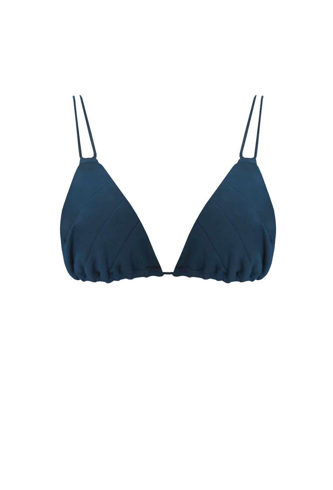 Triangle Cutouts Bikini Top - Petroleum Blue