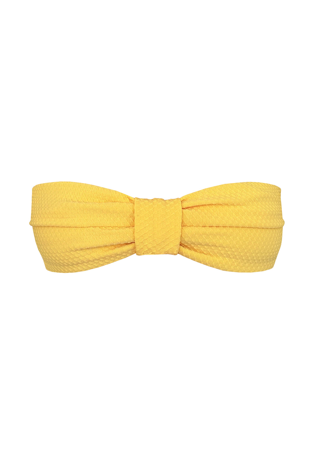 Pleated Straight  Bikini Top - Yellow