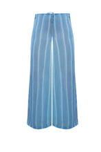 Load image into Gallery viewer, Low-Rise Straight-Leg Pants Bottom - Blue Striped Print
