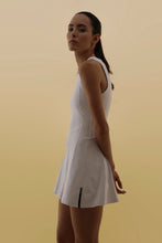 Load image into Gallery viewer, Pleated Stitching Dress with Fixed Shorts - White