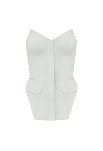 Tailored Structured Vest Top - Off-White