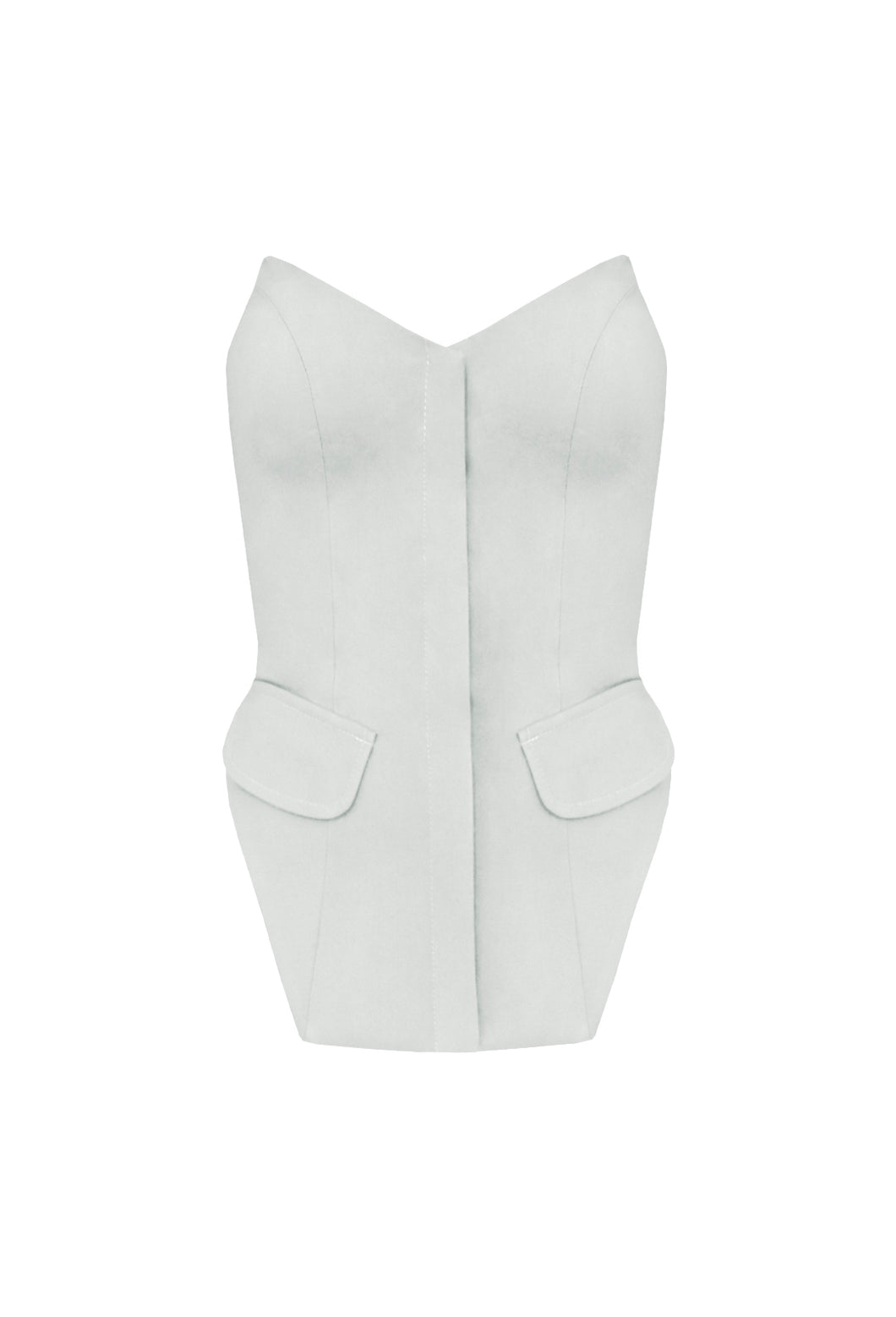 Tailored Structured Vest Top - Off-White