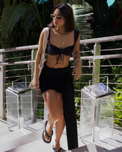 Load image into Gallery viewer, Backstitch Bias Furrowed Bikini Top - Black