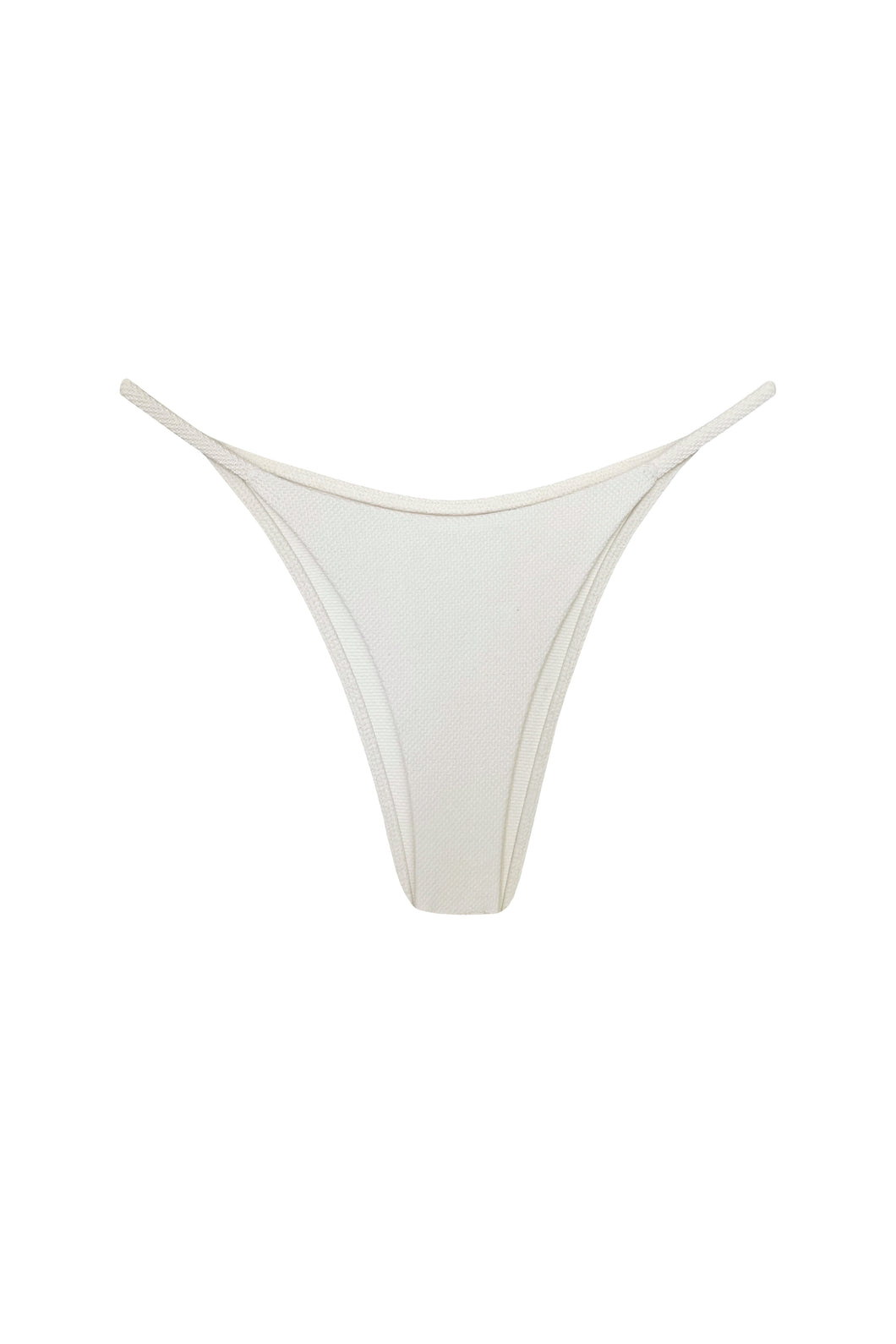 Triangle With Fixed Strap Bikini Bottom - Off-White Piquet